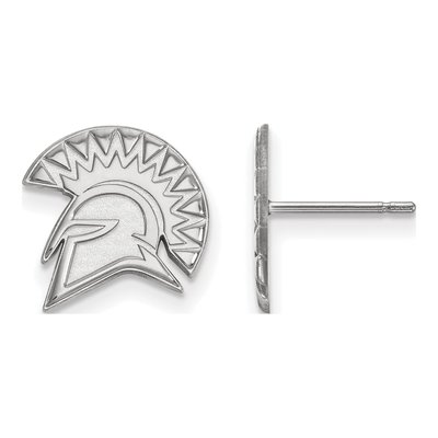 San Jose State University 10K White Gold Spartan Small Stud Earrings