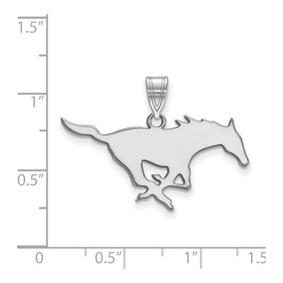 Southern Methodist University 10K White Gold Mustang Large Pendant – view 2