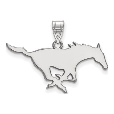 Southern Methodist University 10K White Gold Mustang Large Pendant