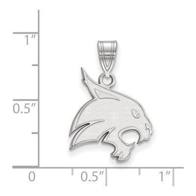 Texas State University 10K White Gold Bobcat Large Pendant – view 2