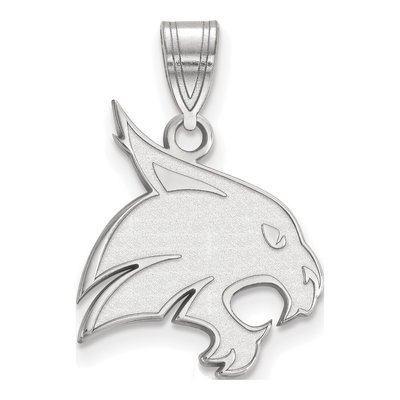 Texas State University 10K White Gold Bobcat Large Pendant