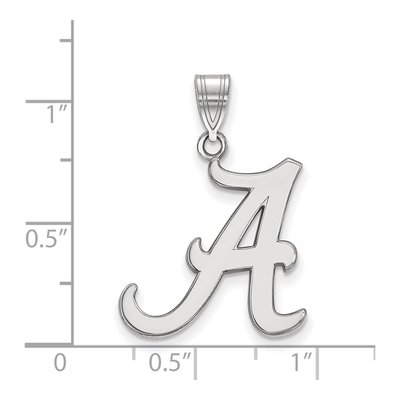 University of Alabama 10K White Gold Large Letter A Pendant – view 2