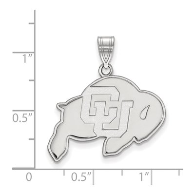 University of Colorado 10K White Gold Buffalo Large Pendant – view 2