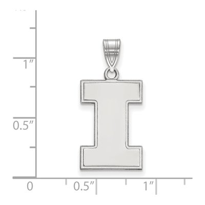 University of Illinois 10K White Gold Letter I Large Pendant – view 2