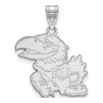 University of Kansas 10K White Gold Jayhawk Large Pendant