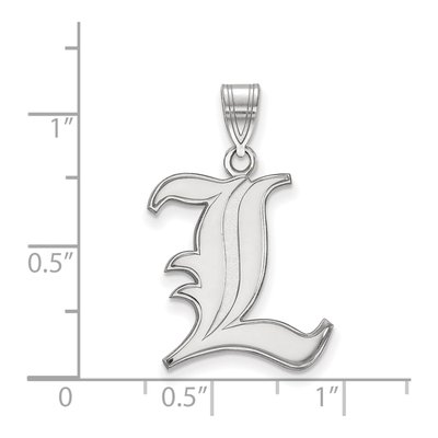 University of Louisville 10K White Gold Large Letter L Pendant – view 2