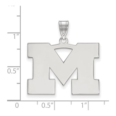 University of Michigan 10K White Gold Large Letter M Pendant – view 2