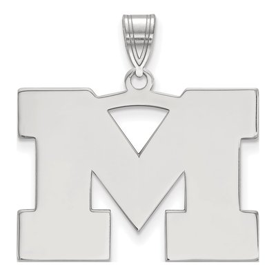 University of Michigan 10K White Gold Large Letter M Pendant