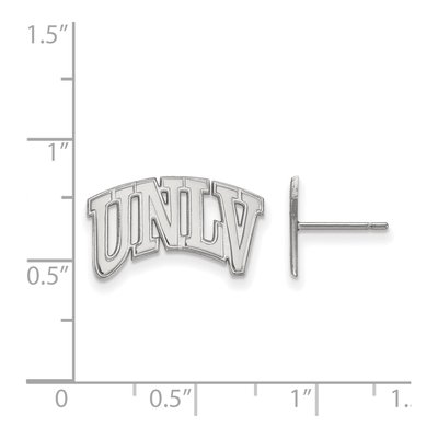 University of Nevada Las Vegas 10K White Gold Of Las U-N-L-V Small Stud Earrings – view 2