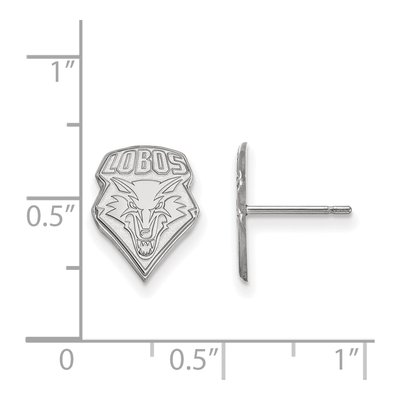University of New Mexico 10K White Gold Lobos Small Stud Earrings – view 2
