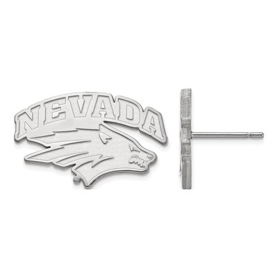 University of Nevada 10K White Gold Reno Stud Earrings