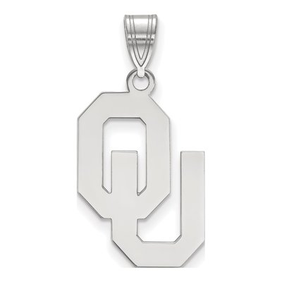 University of Oklahoma 10K White Gold O-U Large Pendant