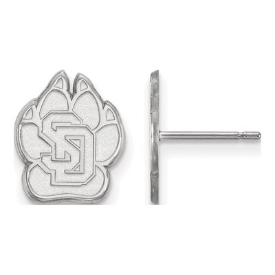 University of South Dakota 10K White Gold Stud Earrings