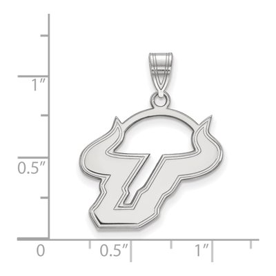 University of South Florida 10K White Gold Bull Large Pendant – view 2