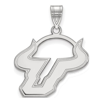 University of South Florida 10K White Gold Bull Large Pendant