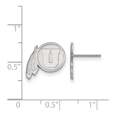 University of Utah 10K White Gold Stud Earrings – view 2