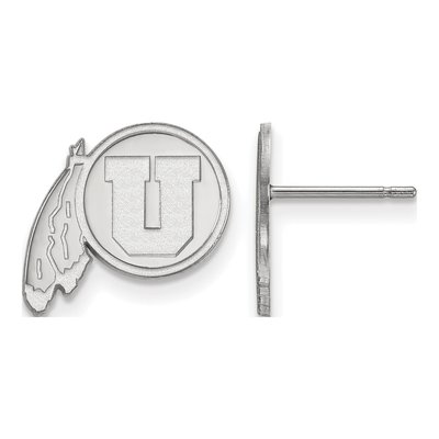 University of Utah 10K White Gold Stud Earrings