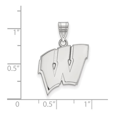 University of Wisconsin 10K White Gold Large Letter W Pendant – view 2