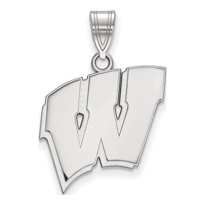 University of Wisconsin 10K White Gold Large Letter W Pendant