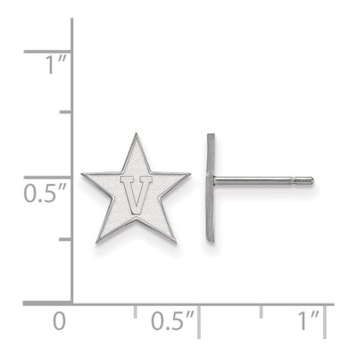 Vanderbilt University 10K White Gold Small Stud Earrings – view 2