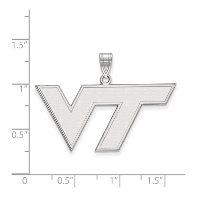 Virginia Tech 10K White Gold V-T Large Pendant – view 2