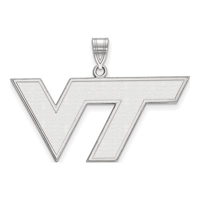 Virginia Tech 10K White Gold V-T Large Pendant