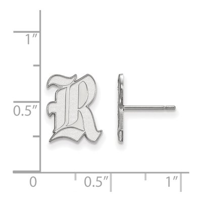 Rice University 10K White Gold Small Letter R Stud Earrings – view 2