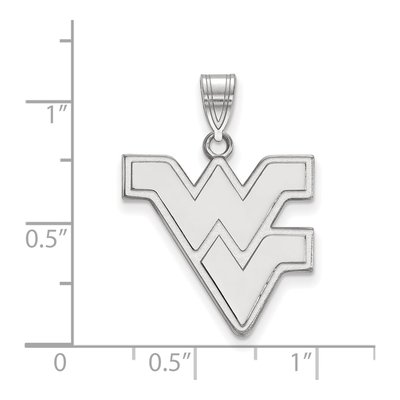 West Virginia University 10K White Gold W-V Large Pendant – view 2