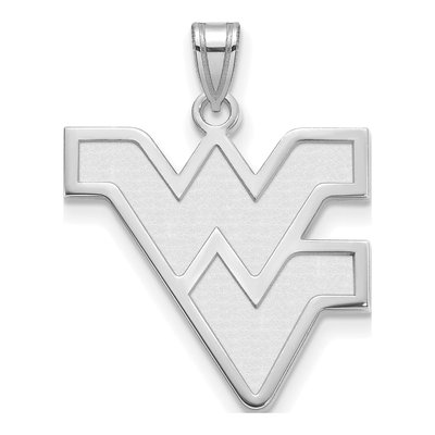West Virginia University 10K White Gold W-V Large Pendant