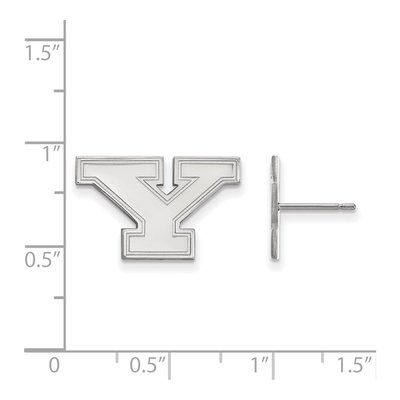 Youngstown State University 10K White Gold Small Letter Y Stud Earrings – view 2