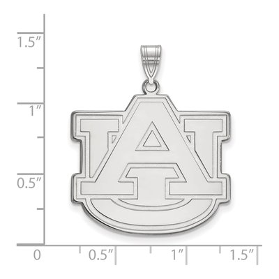 Auburn University 10K White Gold A-U Extra Large Pendant – view 2