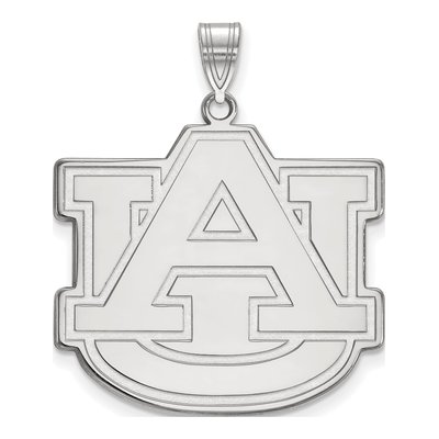 Auburn University 10K White Gold A-U Extra Large Pendant