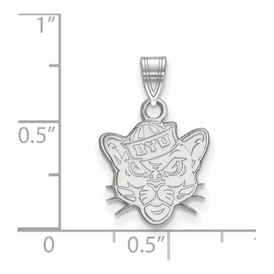 Brigham Young University 10K White Gold Cougar Small Pendant – view 2