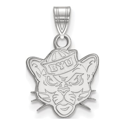 Brigham Young University 10K White Gold Cougar Small Pendant