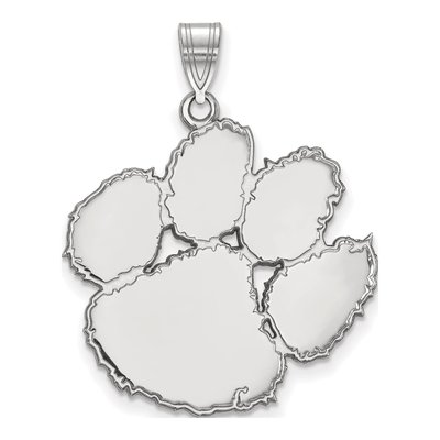 Clemson University 10K White Gold Tiger Paw Extra Large Pendant