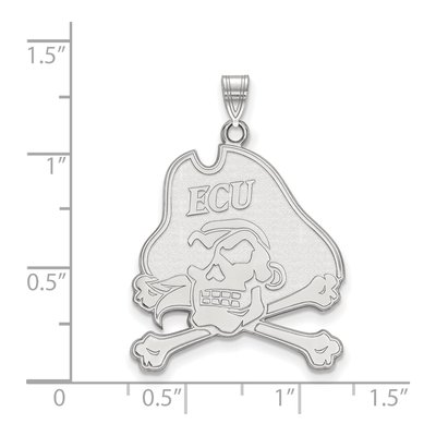 East Carolina University 10K White Gold Pirates Extra Large Pendant – view 2