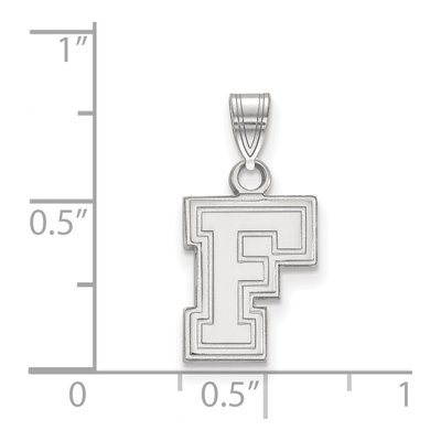 10K White Gold Logoart Fordham University Letter F Small Pendant – view 2