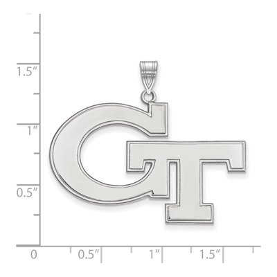 Georgia Institute of Technology 10K White Gold G-T Extra Large Pendant – view 2