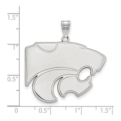 Kansas State University 10K White Gold Wildcat Extra Large Pendant – view 3