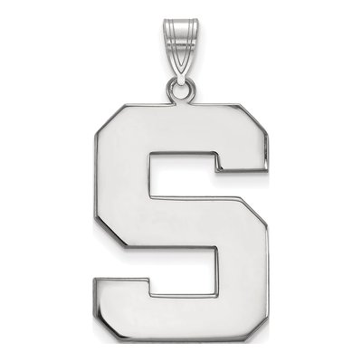 Michigan State University 10K White Gold Extra Large Letter S Pendant