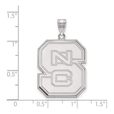 North Carolina State University 10K White Gold NC N-C-S Extra Large Pendant – view 2
