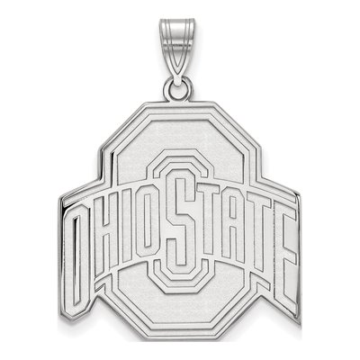 Ohio State University 10K White Gold Extra Large Pendant