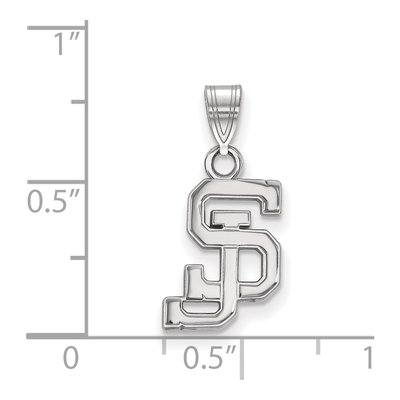 San Jose State University 10K White Gold S-J Small Pendant – view 2