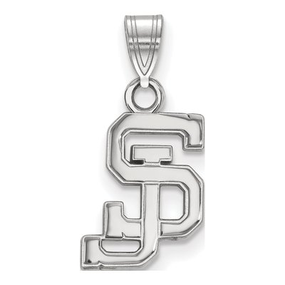 San Jose State University 10K White Gold S-J Small Pendant