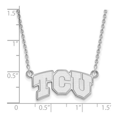 Texas Christian University 10K White Gold T-C-U Small Necklace – view 3