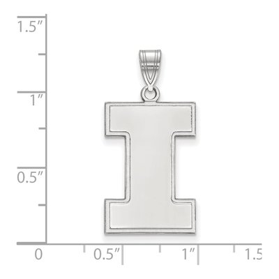 University of Illinois 10K White Gold Extra Large Letter I Pendant – view 2