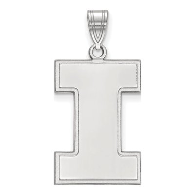 University of Illinois 10K White Gold Extra Large Letter I Pendant