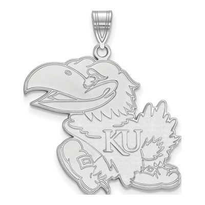 University of Kansas 10K White Gold Jayhawk Extra Large Pendant