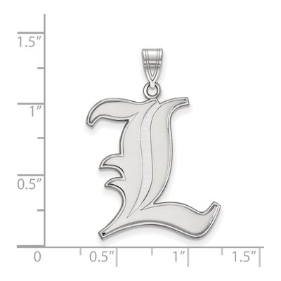 University of Louisville 10K White Gold Extra Large Letter L Pendant – view 2