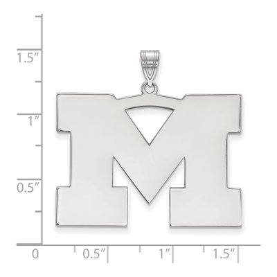 University of Michigan 10K White Gold Extra Large Letter M Pendant – view 2